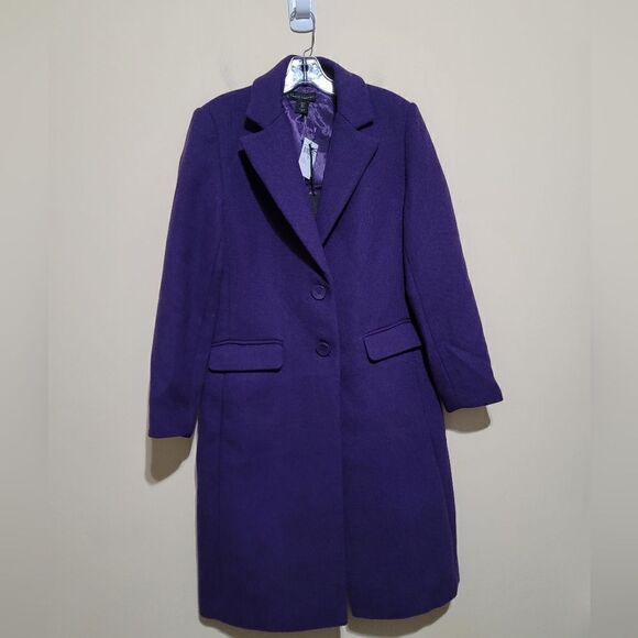 House of Harlow 1960 Women's Purple Woolblend Peacoat Sz Small NWT - Picture 3 of 11